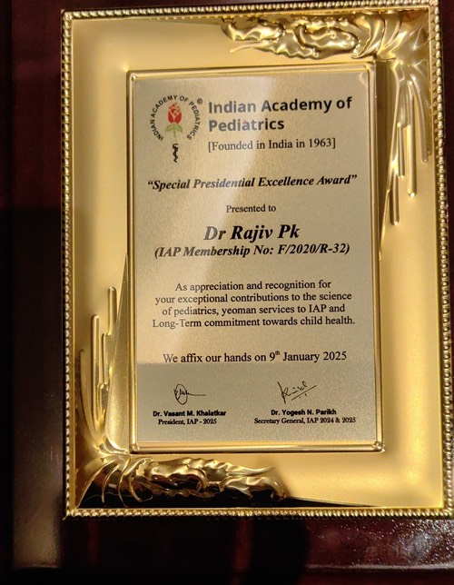 Indian Academy Pediatrics Presidents Excellence Award